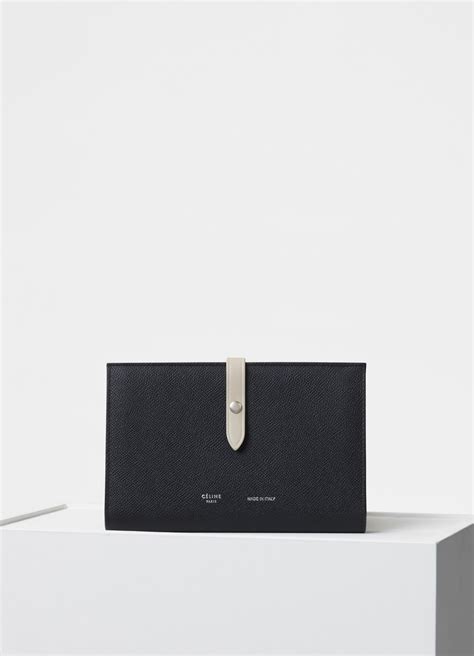 celine strap large multifunction in grained calfskin and shiny calfskin|Celine Grained Calfskin Large Multifunction Strap Wallet.